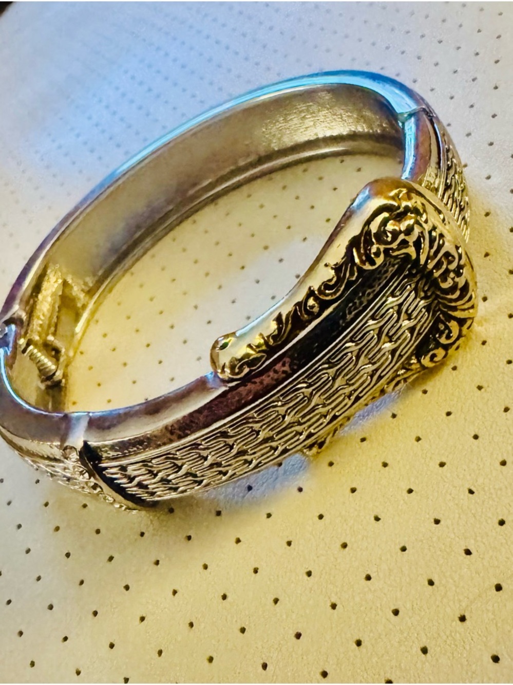 Gold and Silver Country Belt Buckle Women's Bracelet